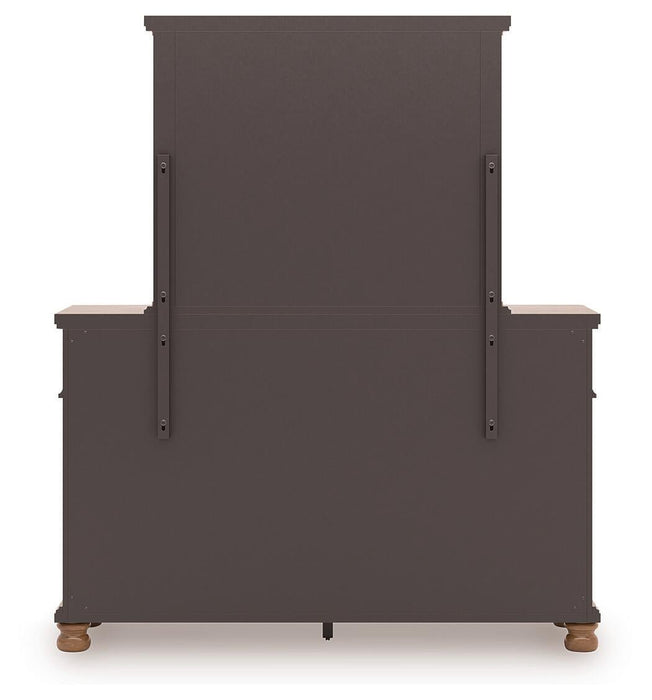 Chadworth California King Poster Bed with Mirrored Dresser and Nightstand