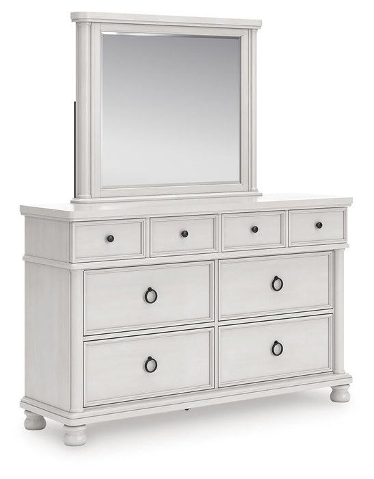 Chadworth California King Poster Bed, Dresser, Mirror and Nightstand