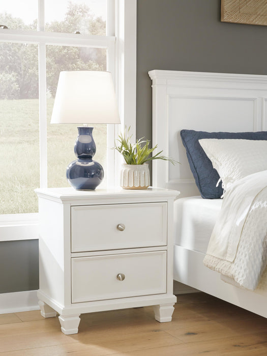 Fortman California King Panel Storage Bed, Dresser, Mirror and Nightstand