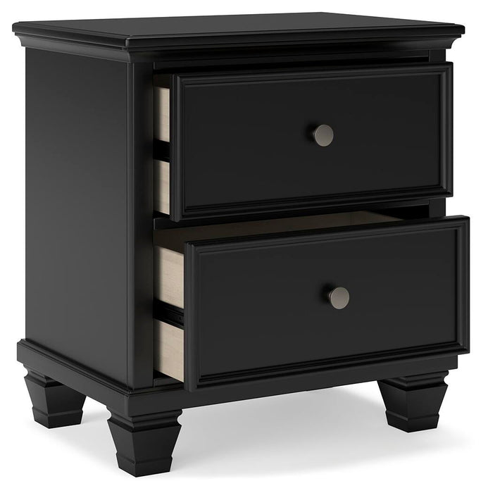 Lanolee California King Panel Storage Bed, Dresser, Mirror and Nightstand