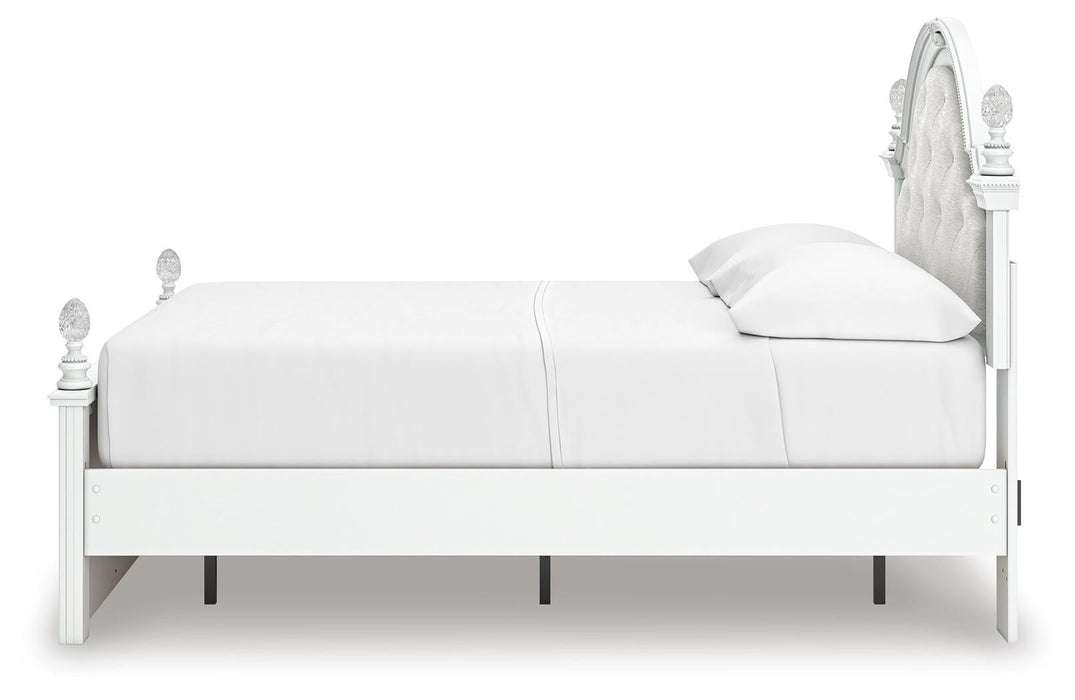 Maylilly Full Upholstered Panel Storage Bed, Dresser and Mirror